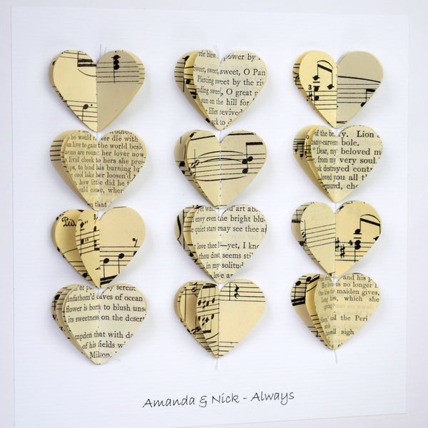Personalised Poetry And Music Framed Hearts Picture