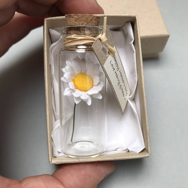 Personalised Tiny Paper Daisy In A Bottle