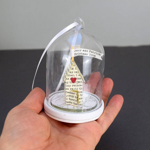 Personalised House Glass Dome Christmas Decoration