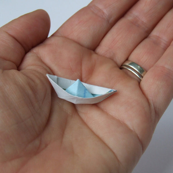 Father's Day Gift - Tiny Personalised Paper Ship In A Bottle - Made In Words