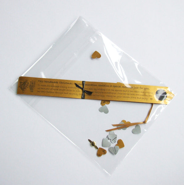 Golden Wedding Anniversary Gift - Gold Sheet Music Personalised Heart Decoration - Made In Words