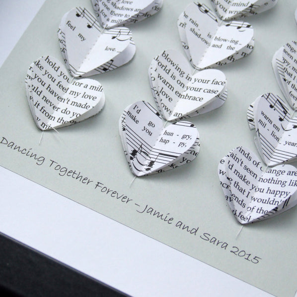 Paper Wedding Anniversary Gift - Your Special Song Framed Picture - Made In Words