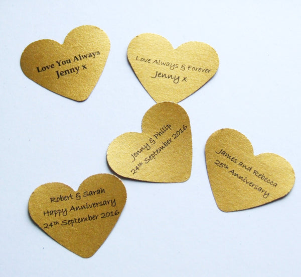Golden Wedding Anniversary Gifts - Gold Heart Personalised Framed Picture - Made In Words