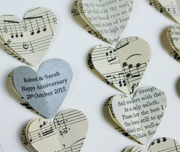 Silver Wedding Anniversary Gift - Personalised Silver Heart Framed Picture - Made In Words