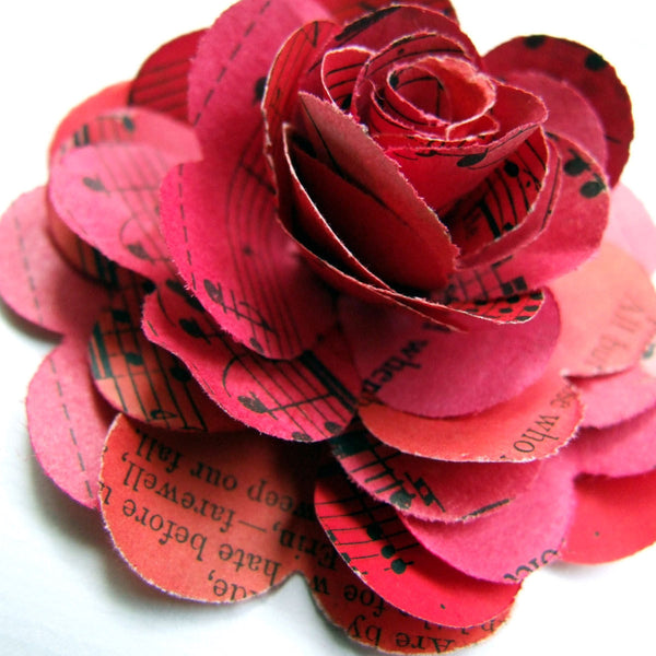Paper Wedding Anniversary Gift - Personalised Red Paper Rose Framed Picture - Made In Words