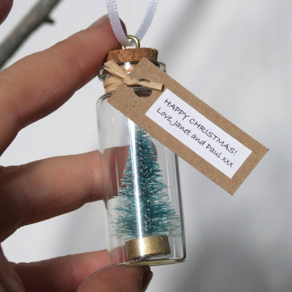 Christmas Decorations - Personalised Miniature Christmas Tree Decoration - Made In Words