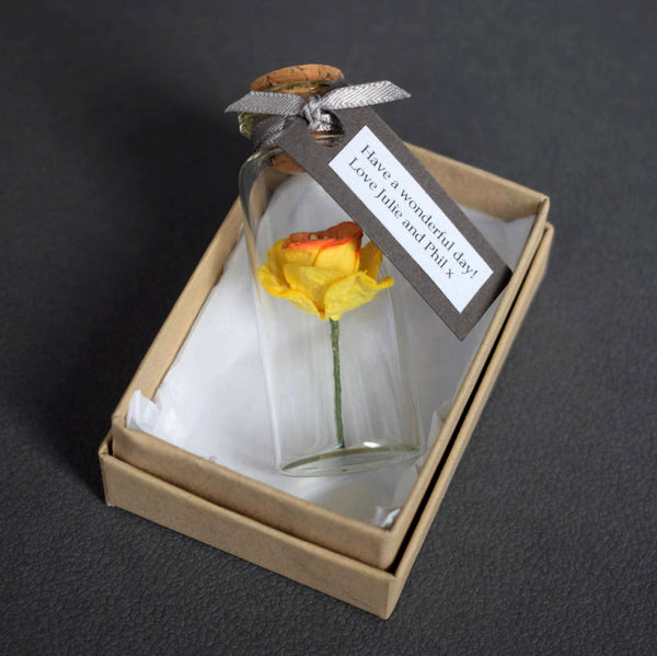 Personalised Mother's Day Gift - Personalised Tiny Paper Daffodil In A Bottle - Made In Words