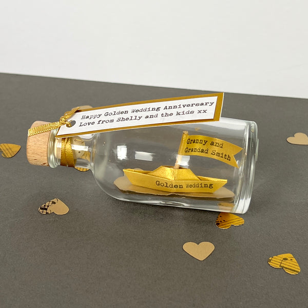 Golden wedding anniversary gift personalised to make a really unique anniversary present
