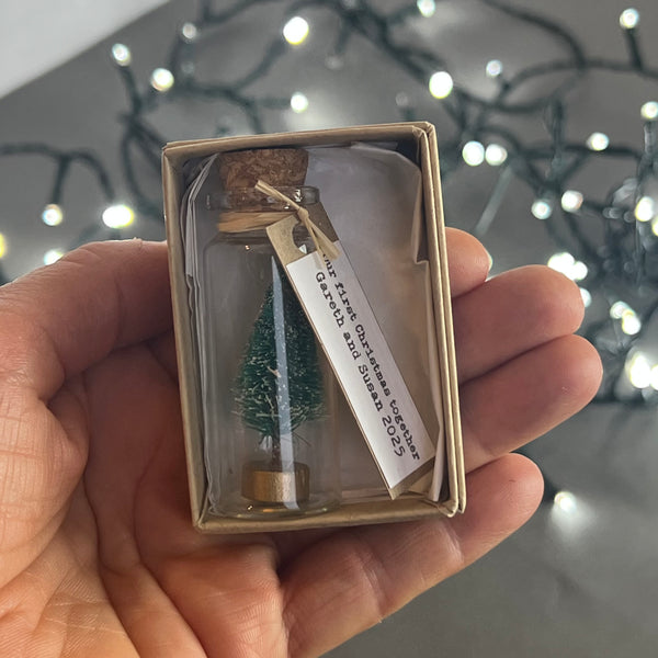 Tiny Christmas Tree Keepsake With Personalised Message