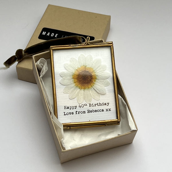 Mini frame 40th birthday handmade personalised daisy gift