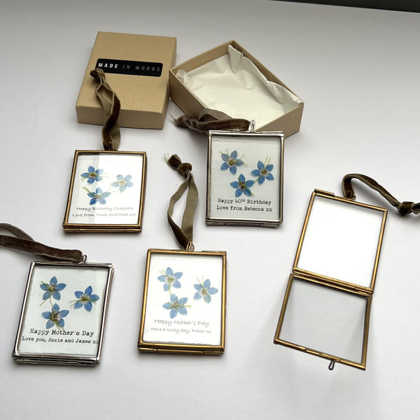 Personalised Forget-Me-Not Framed Artwork with Message