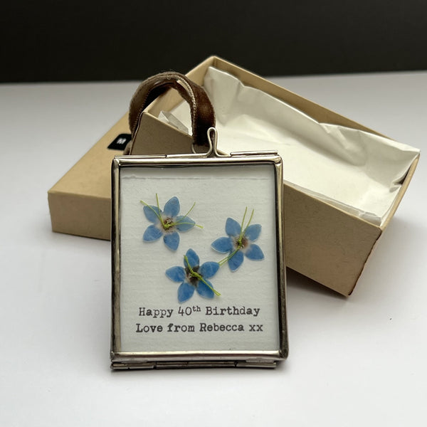 Personalised Forget-Me-Not Framed Artwork with Message