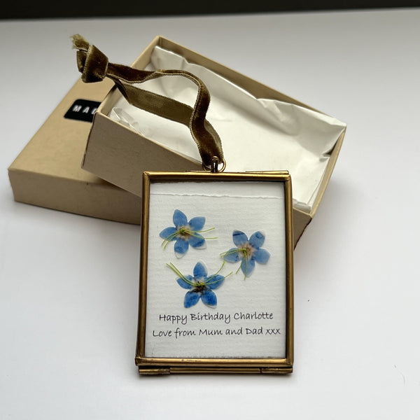 Personalised Forget-Me-Not Framed Artwork with Message
