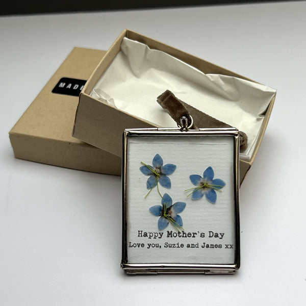 Personalised Forget-Me-Not Framed Artwork with Message
