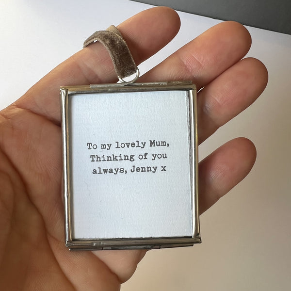 Handwriting and vintage typewriter font options for personalised message