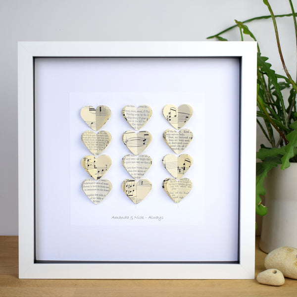 Personalised Poetry And Music Framed Hearts Picture