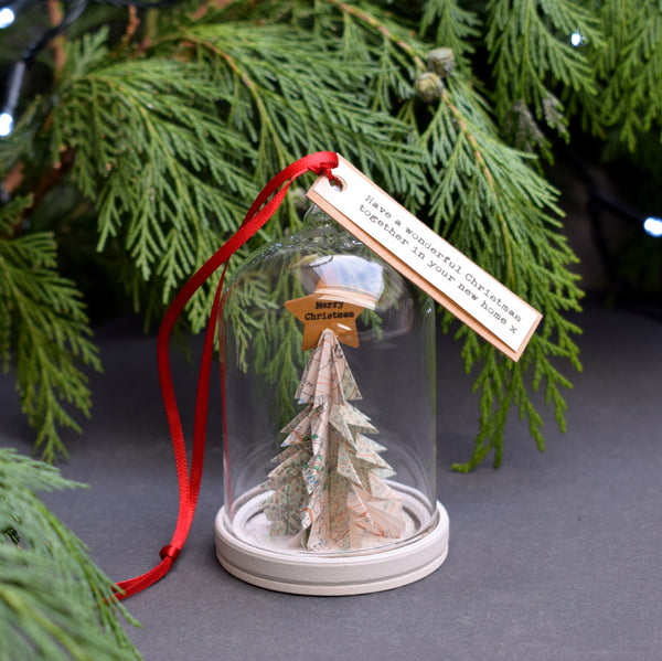 Personalised Christmas Tree Glass Cloche Decoration