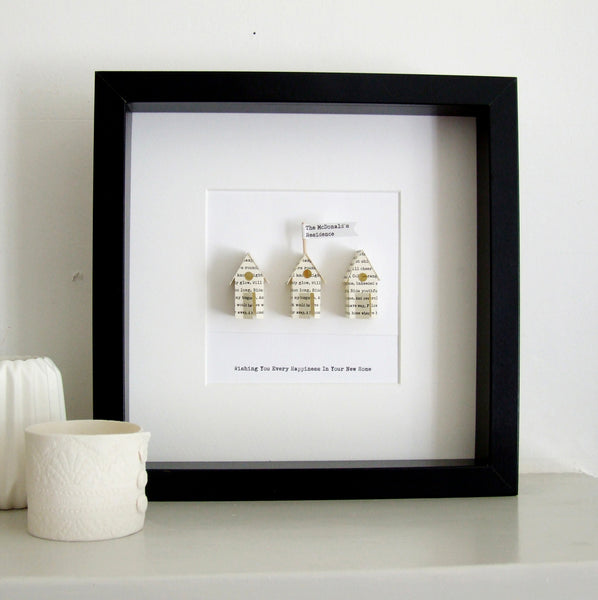 New Home Gift - Little Paper Houses Personalised Framed Gift - Made In Words