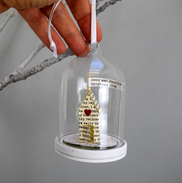Personalised House Glass Dome Christmas Decoration