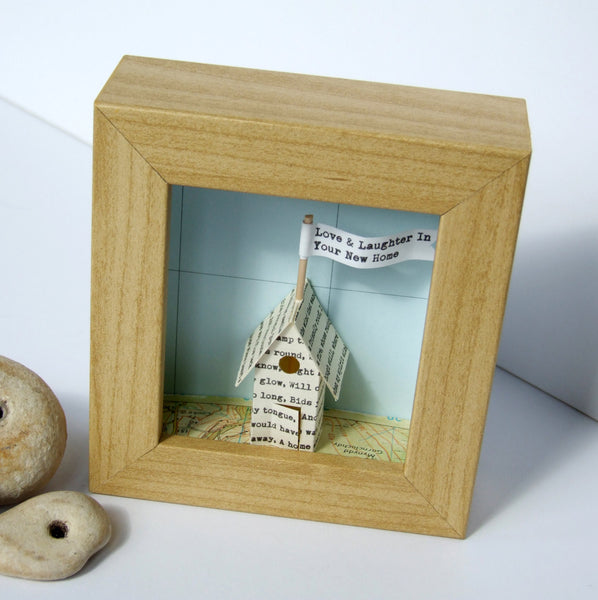 Paper Wedding Anniversary Gift - Little Personalised Paper House Artwork - Made In Words