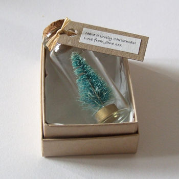 Tiny Christmas Tree Keepsake With Personalised Message- personalised christmas decoration - Made In Words