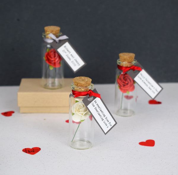 Rose In A Bottle Personalised Love Token
