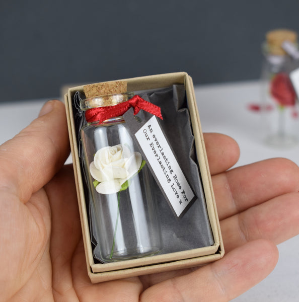 Rose In A Bottle Personalised Love Token