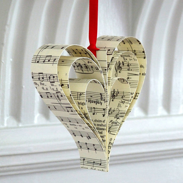 Handmade Sheet Music Christmas Decorations - Handmade Sheet Music Christmas Decorations - Made In Words