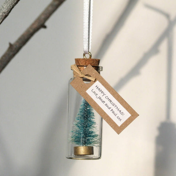 Christmas Decorations - Personalised Miniature Christmas Tree Decoration - Made In Words