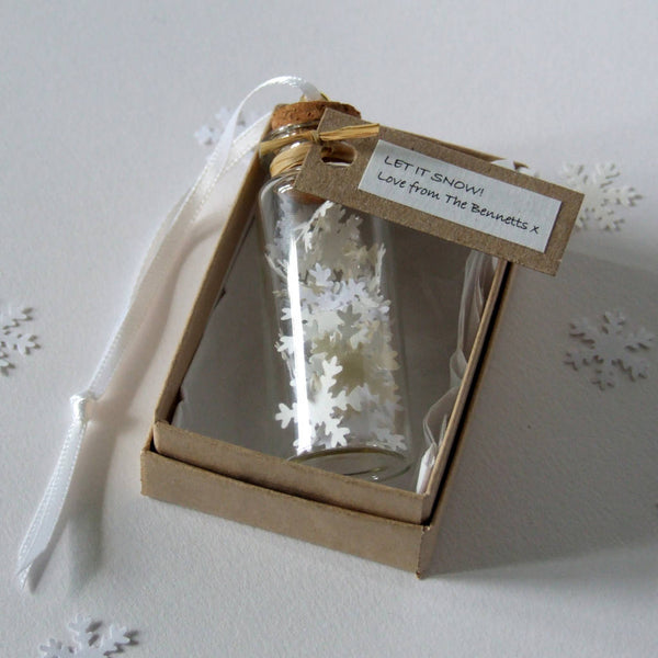 Tiny Bottle Of Snow Personalised Hanging Decoration - personalised christmas decoration - Made In Words