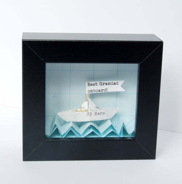 Personalised Father's Day Gift - Little Personalised Paper Boat Artwork - Made In Words