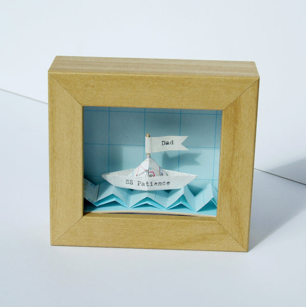 Personalised Father's Day Gift - Little Personalised Paper Boat Artwork - Made In Words