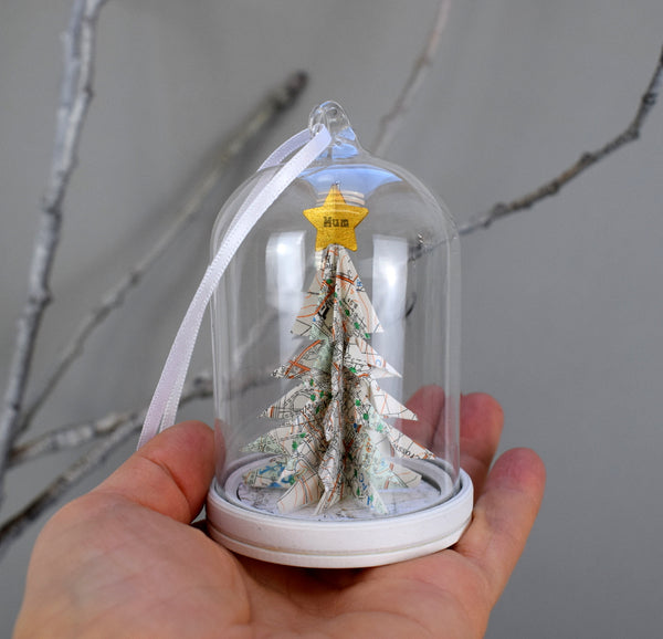 Personalised Christmas Tree Glass Cloche Decoration