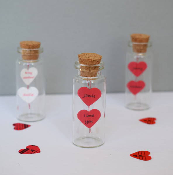 Two Hearts Tiny Message In A Bottle